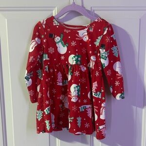 The Children’s place Holiday Dress with Snowman Print 18-24m